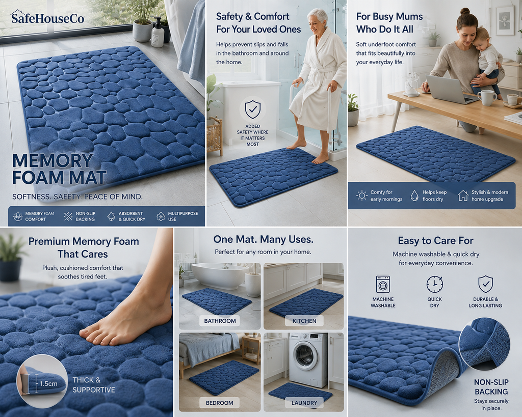 SafeHouse Luxury Memory Foam Bath Mat