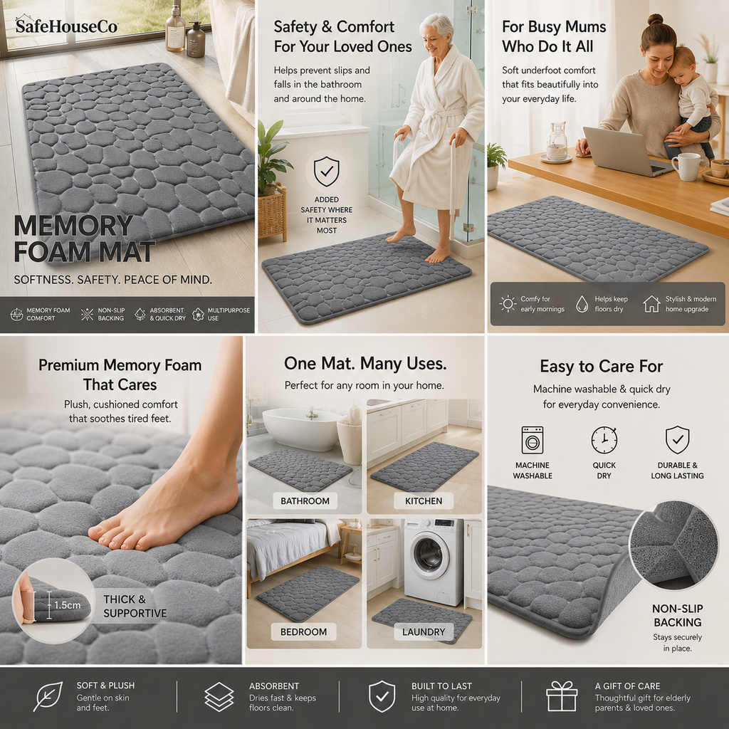 SafeHouse Luxury Memory Foam Bath Mat