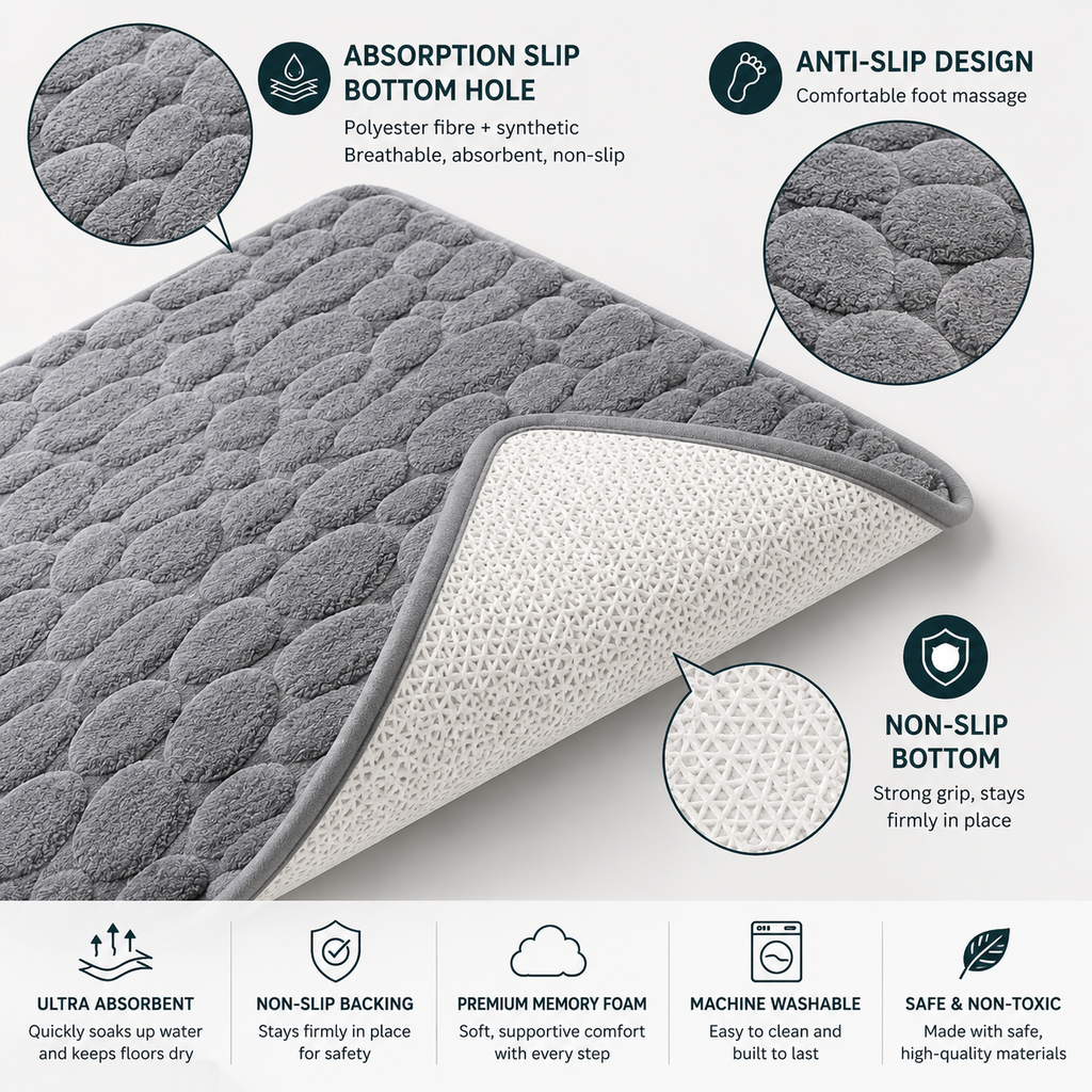 SafeHouse Luxury Memory Foam Bath Mat